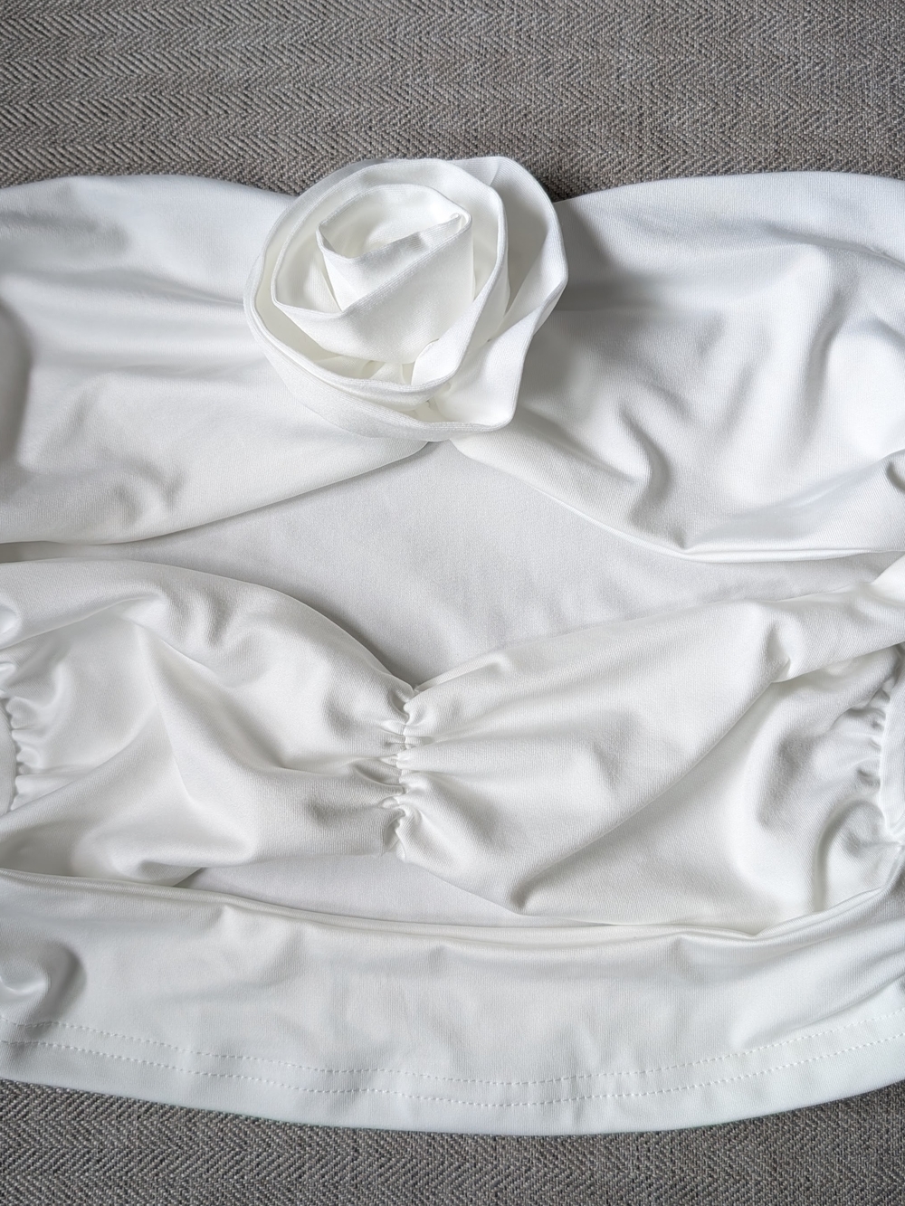 White Strapless Top